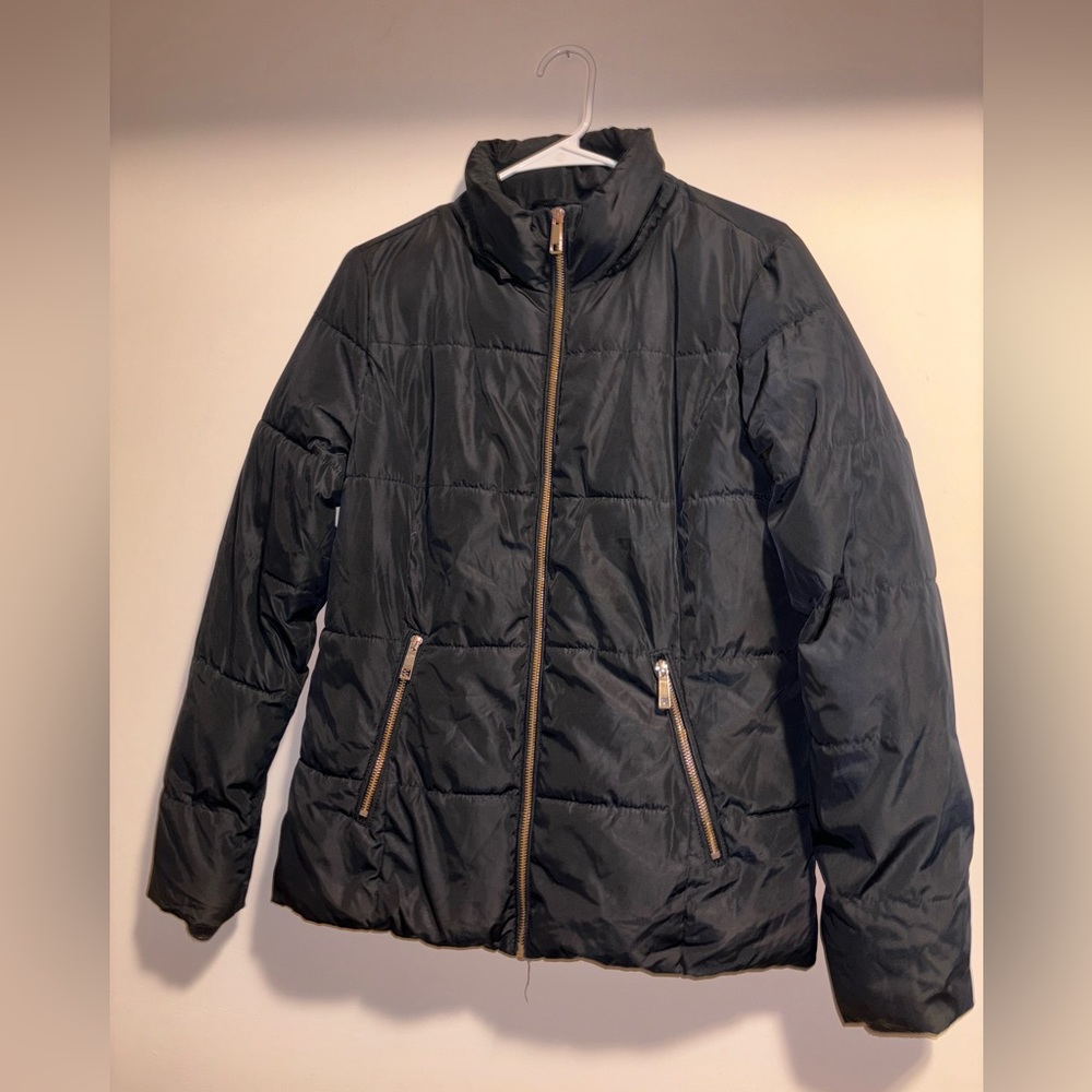 Black simply styled winter jacket